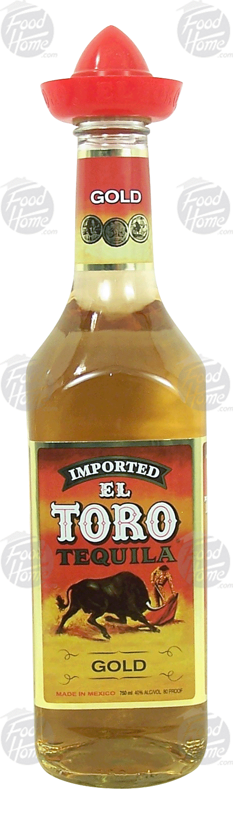 El Toro Gold tequila imported from Mexico, 40% alc. by vol. Full-Size Picture